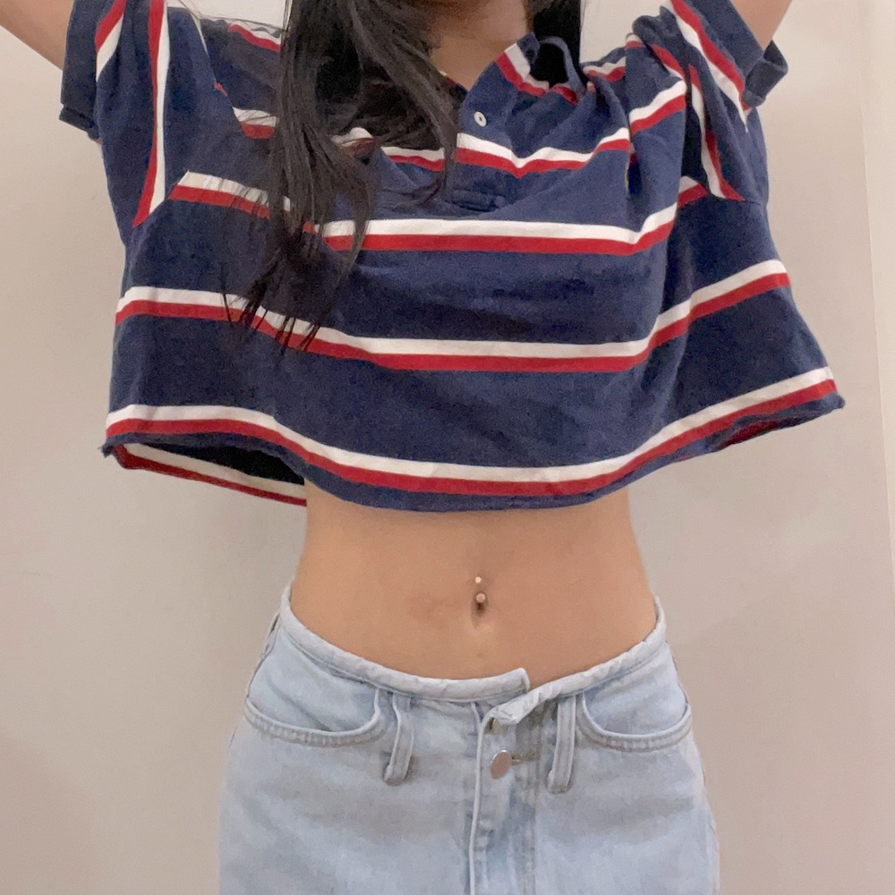 Vintage ralph lauren cropped collared tshirt